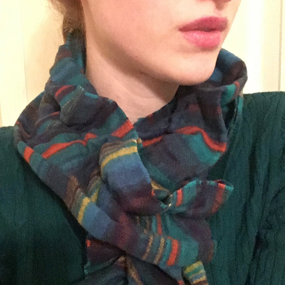 Cinched multicolor scarf